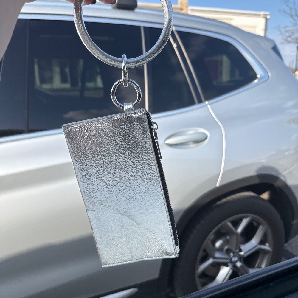Silver Clutch with Handle